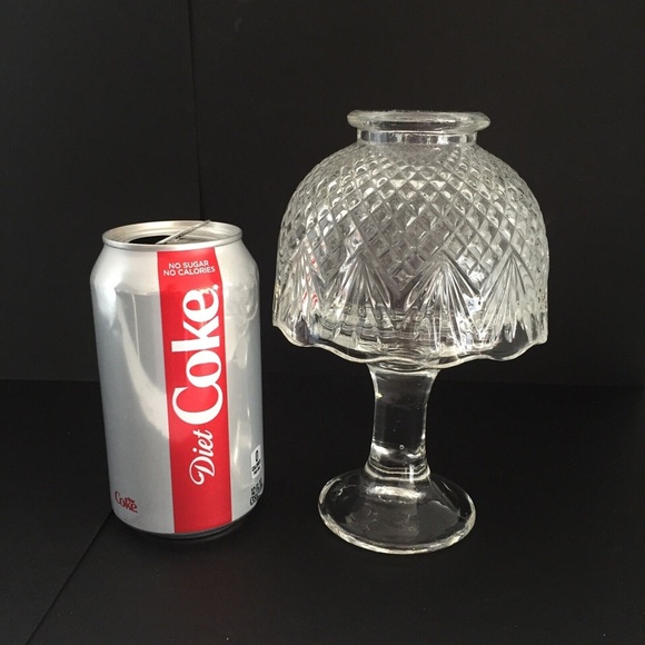 Fairy Lamp Clear Glass Pineapple Diamond Point Vintage Footed 2-Piece 6.75" EUC - Picture 8 of 8